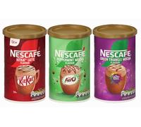 NESCAFÉ Instant Coffee Tin Variety Pack (Pack of 3) Flavours - Aero Peppermint Mocha, Green Triangle Mocha, KitKat Latte - Multiserve Frothy Instant Coffee