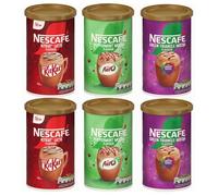 NESCAFÉ Instant Coffee Tin Variety Pack (Pack of 6) Flavours - Aero Peppermint Mocha, Green Triangle Mocha, KitKat Latte - Multiserve Frothy Instant Coffee