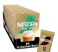 NESCAFÉ Irish Latte Instant Coffee 8 x 19.8g Sachets, 100% Responsibly Sourced Coffee (Pack of 6)