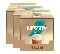 Nescafe Latte Instant Coffee Sachets 72 Pack (Pack of 3) - Creamy Frothy Drink