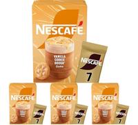 NESCAFÉ Nescafe Vanilla Cookie Dough Latte 7 x 19.5g Sachets, 100% Responsibly Sourced Coffee (Pack of 4)