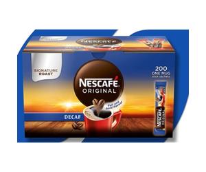 Nescafe Original Decaff One Cup Instant Coffee Stick 200 x 1.8g Sticks (1 x 200)