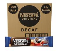 Nescafé Original Decaffeinated Instant Coffee Sticks - 800 x 1.2g, Decaf Soluble Coffee Sachets, 100% Roasted Coffee, Suitable for Vegans & Vegetarians