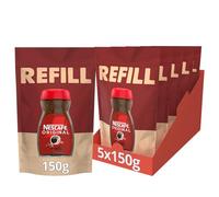 NESCAFÉ Original Instant Coffee Refill Pouch 150g, Rich Aroma, Full and Bold Flavour (Pack of 5)
