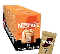 NESCAFÉ Sticky Toffee Pudding Latte 7 x 20g Sachets, 100% Responsibily Sourced Coffee (Pack of 6)