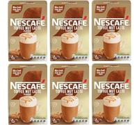 NESCAFÉ Toffee Nut Latte Flavour Instant Coffee Sachets, 7 Sachets per Pack, Pack of 12, 84 Sachets Total
