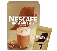 NESCAFÉ Toffee Nut Latte Instant Coffee 7 Sachets, 100percent Responsibly Sourced Coffee Pack of 6