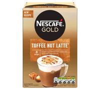 NESCAFÉ Toffee Nut Latte Instant Coffee 8 x 18.6g Sachets, 100%