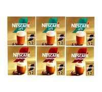 NESCAFÉ Variety Pack x12 Instant Coffee Sachets, Flavours inc. Cappuccino, Latte (Pack of 6, Total 72 Sachets)