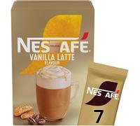Nescefé Instant Coffee Vanilla Latte - 7 x 18.5g Sachets, Easy-to-Make Creamy Coffee Drink (Pack of 1)