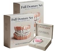 Neslemy Advanced Customized Full Denture Set, Bikenda Advanced Customized Full Denture Set, Silicone Reline Denture Set, Soft and Comfortable (2pcs)
