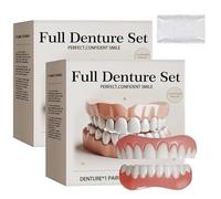 Neslemy Advanced Customized Full Denture Set, Silicone Reline Denture Set, Neslemy for Dentures, Denture Reline Kit, Soft and Comfortable (2 PCS)