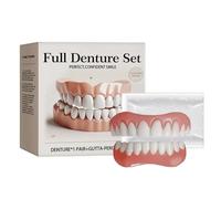 Neslemy Advanced Customized Full Denture Set, Silicone Reline Denture Set, Neslemy for Dentures, Denture Reline Kit, Soft and Comfortable (1 PCS)