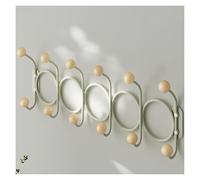 NESLNQC 12 Hooks, Heavy Duty Metal Double Track Coat Hook, Multifunctional Wall-Mounted Coat Rack, Country Style Wall Hook,for Living Room, Bathroom, Behind The Door 45.3cm/17.1in(Green)