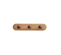 NESLNQC 3/5 Hook, Solid Wood Wall-Mounted Coat Rack, Vintage Style Coat Hook, Multi-Function Wall Hook with Card Slot, Suitable for Bedroom, Behind The Door, Living Room(30cm/11.8in)