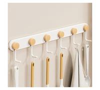 NESLNQC 4/6/8/10 Hooks, Key Holder Wall Mount, Coat Rack Wall Mount, Coat Hooks for Wall, Wall Adhesive Hooks, Hooks for Hanging Hat Towel Purse Robes Mudroom Bathroom Entryway(White,30.5cm/12in)
