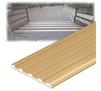 NESLNQC 40" 48" Cuttable Aluminum Anti-slip Flat Edge Strip, Stair Step Edge Protector Wood To Tile Transition Strip, Edging Trim Strip Wide 50mm/2in(Dark gold,L 90cm(36in))