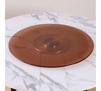 NESLNQC Brown Serving Plate Glass 30/36/28inch Turntable for Tabletop, Large Rotating Serving Tray Silent ＆ Smooth, Not Easy to Dump(100cm/39inch)