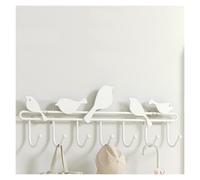 NESLNQC Coat Racks Wall Mounted, Coat Hooks, Clothes Rail, Wall Hooks for Hanging,Black Vintage Coat Hooks for Hallway Bedroom, Modern 7 Double Wall Hooks, 46cm(White)