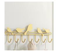 NESLNQC Coat Racks Wall Mounted, Coat Hooks, Clothes Rail, Wall Hooks for Hanging,Black Vintage Coat Hooks for Hallway Bedroom, Modern 7 Double Wall Hooks, 46cm(Gold)