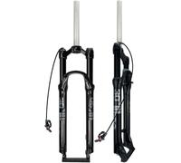 NESLNQC Mountain Bike Suspension Fork 26/27.5/29inch Oil Spring Fork 1-1/8" Straight Hydraulic Fork Travel 100mm Manual/Remote Quick Release 9x100mm Disc Brake Front Fork(Straight-remote,2