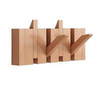 NESLNQC Natural Wood Wall Mounted Piano Coat Rack, 4/8/10/12 Hooks, Coat Rack Wall Mount, Punch-Free Solid Wood Wall Hook, Entryway Wall Art Hook for Behind Doors, Entrances, Living Rooms