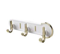 NESLNQC Punch-Free Coat Rack, Adhesive Wall-Mounted Coat Hook, Modern Style Wall Hook, Suitable for Behind The Door, Bathroom, Kitchen, Living Room, Green/White/Grey/Orange 3/6 Hooks(White,21cm/8.2in)