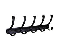NESLNQC Silver/Black/Gray 3/4/5/6/7/8, Aluminum Alloy Coat Rack, Heavy Duty Solid Coat Hook, Industrial Style Wall Hook, Suitable for Farmhouse, Porch, Behind The Door, Living Room(Black,45cm/17.7in)