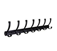 NESLNQC Silver/Black/Gray 3/4/5/6/7/8, Aluminum Alloy Coat Rack, Heavy Duty Solid Coat Hook, Industrial Style Wall Hook, Suitable for Farmhouse, Porch, Behind The Door, Living Room(Black,65cm/25.5in)