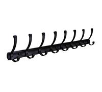 NESLNQC Silver/Black/Gray 3/4/5/6/7/8, Aluminum Alloy Coat Rack, Heavy Duty Solid Coat Hook, Industrial Style Wall Hook, Suitable for Farmhouse, Porch, Behind The Door, Living Room(Black,75cm/29.5in)