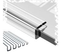 NESLNQC Transparent Sealing Strip U-Shaped Glass Edge Protector Clear Glass Guards Channel Edge Trim Flexible Cuttable for Panels Table Corners(24-26mm)