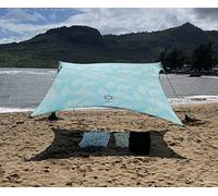 Neso Tents Grande Beach Tent, 2.1 m(7ft) Tall, 2.7m(9ft) x 2.7m(9ft), Reinforced Corners and Cooler Pocket (Aqua Fronds)