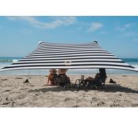 Neso Tents Grande Beach Tent, 7ft Tall, 9 x 9ft, Reinforced Corners and Cooler Pocket (Black/White Stripes)