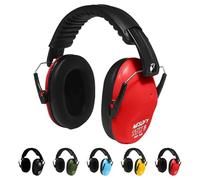 Nesofy Ear Defenders Children - Ear Protection & Noise Cancelling Kids Ear Defender Age 3-16 Year - Foldable & Adjustable Headphones Autism for Baby - 26db SNR (Red, One Size Kids)