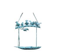 NESPIQ Bird Feeder For Outside Hanging Outdoor Pet Bird Seed Food Feeder Country Retro Iron Bird Feeder Villa Courtyard Garden Backyard Terrace(Blue)