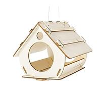 NESPIQ Bird Feeder For Outside Hanging Wooden Feeder DIY Assembled Garden Decoration Bird Feeding Station Garden Backyard Terrace