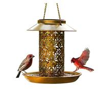 NESPIQ Bird Feeder For Outside Solar Bird Feeder For Outdoors Hanging Metal Wild Bird Feeder For CSolar Garden Lantern With Hook Garden Backyard Terrace