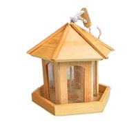 NESPIQ Bird Feeder For Outside Wooden Bird Feeder Decorated Hanging Bird Feeder Bird Feeding Observation Platform Garden Backyard Terrace