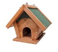 NESPIQ Bird Feeder For Outside Wooden Bird Feeder Durable Hanging Wild Bird Feeder For Garden Outdoor Feeding Window Garden Backyard Terrace