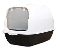 NESPIQ Cat Litter Tray Box Anti-Splashing Cat Litter Box With Lid And Cat Litter Scoop Detachable Easy To Clean Cat Toilet Litter Box For Cats(Black)