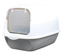NESPIQ Cat Litter Tray Box Anti-Splashing Cat Litter Box With Lid And Cat Litter Scoop Detachable Easy To Clean Cat Toilet Litter Box For Cats(Grey)