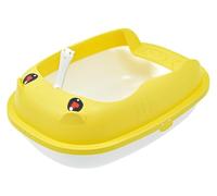 NESPIQ Cat Litter Tray Box Cat Litter Box With Litter Scoop Anti-Splash Cat Toilet Removable Easy To Install And Easy To Clean Litter Box For Cats(Yellow,60x21x41 cm)