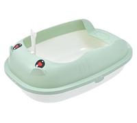 NESPIQ Cat Litter Tray Box Cat Litter Box With Litter Scoop Anti-Splash Cat Toilet Removable Easy To Install And Easy To Clean Litter Box For Cats(Grün,38x29x14 cm)