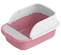 NESPIQ Cat Litter Tray Box Cat Litter Boxes For Indoor Cats With Frame Cat Litter Box With Scoop Cat Litter Tray Cat Litter Pan Litter Box For Cats(Pink)