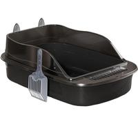NESPIQ Cat Litter Tray Box Cat Litter Tray High Sided Detachable Scatter, Semi Closed Anti Splashing Large Sturdy Cat Litter Box Litter Box For Cats(Black)
