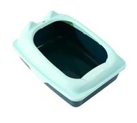 NESPIQ Cat Litter Tray Box Comfortable Semi Closed Sturdy Kitten Potty Toilet Kitty Litter Pan For Indoor Cats Cats Litter Box For Cats(Grün,41x51x30 cm)