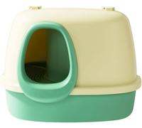 NESPIQ Cat Litter Tray Box Fully Enclosed Cat Litter Box Holds Odors Prevents Urine And Litter Leakage Easy Clean Cat Toilet Litter Box For Cats(Grün)