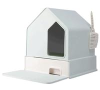 NESPIQ Cat Litter Tray Box Fully Enclosed Cat Litter Box Oversized Drawer Type Easy To Clean Splash-Proof Cat Toilet Litter Box For Cats(Grün)