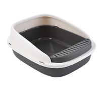 NESPIQ Cat Litter Tray Box Kitten Litter Box,Open Cat Potty Pan With Scoop Foldable Shallow Cat Toilet Anti-Splashing Waterproof Litter Box For Cats(Grey,32x39x15.5 cm)