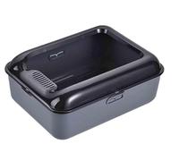 NESPIQ Cat Litter Tray Box Open Removable, Easy To Clean Semi-Closed Litter Box With Scoop For Cats And Small Dogs Litter Box For Cats(Grey,50x38x22cm)